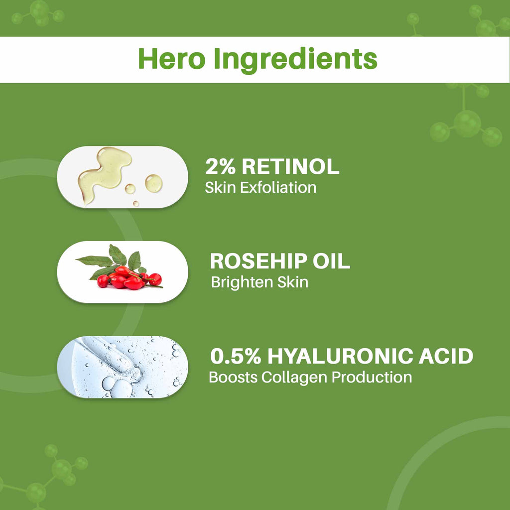 Glowelle 2% Retinol & Rosehip Face Serum-30ml