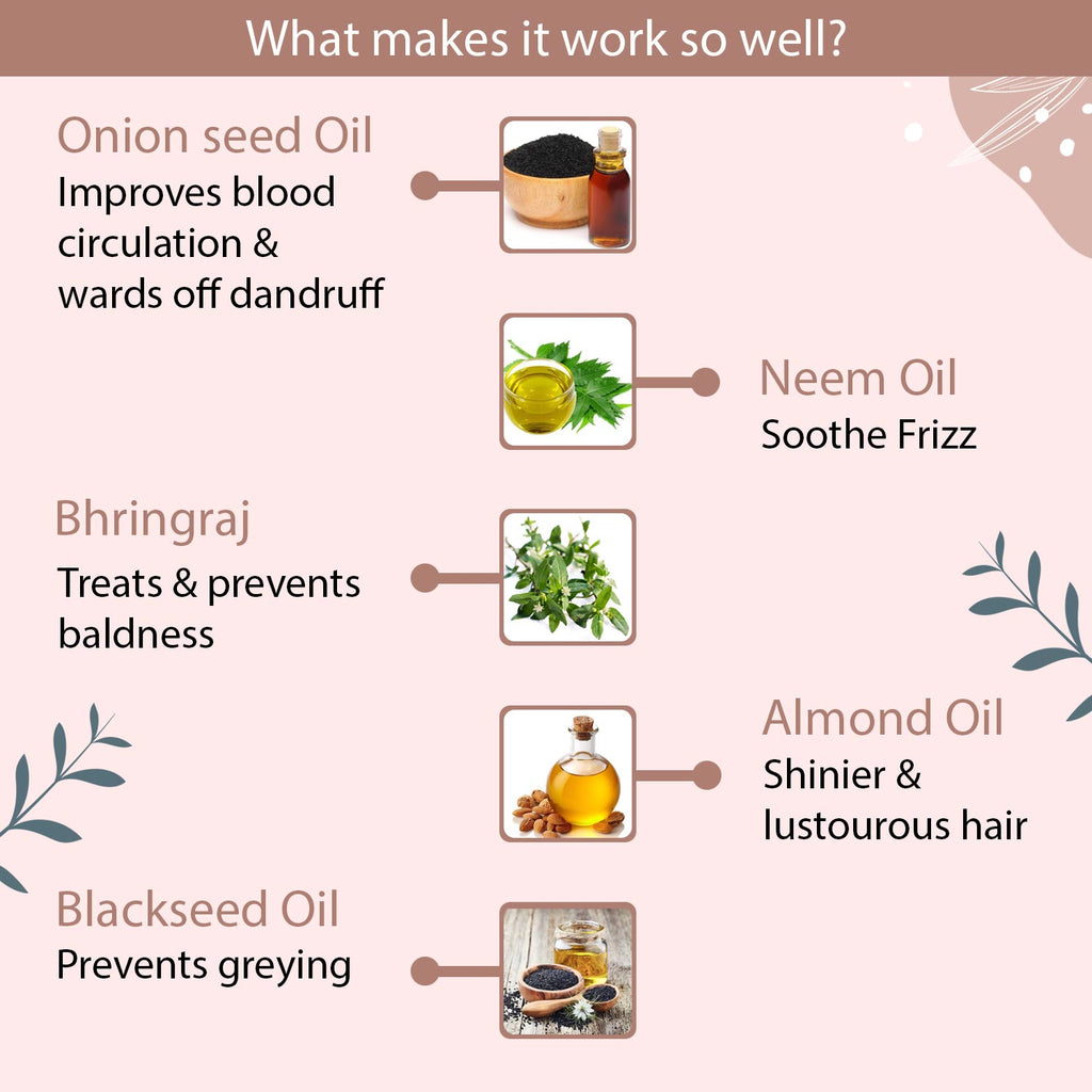 Onion Oil For Anti-Greying, Anti-Dandruff & Hair Fall Control- 100ml