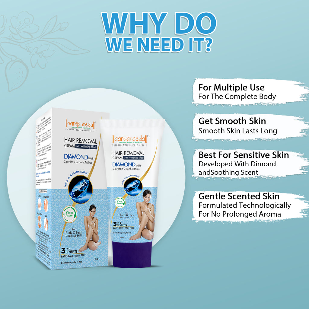Diamond Hair Removal Cream-60gm each ( Pack of 2 )