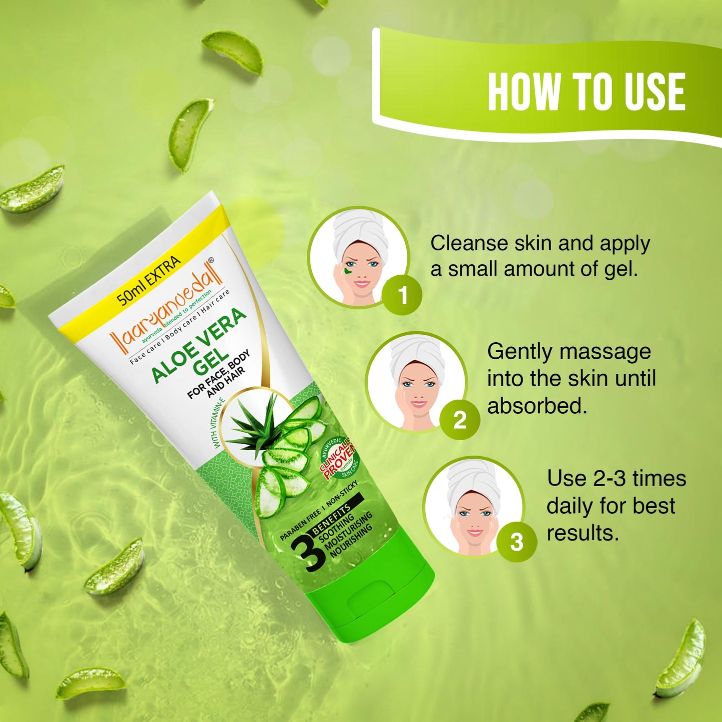 Aloe Vera Gel For Face,Body and Hair-100ml+50ml Extra : 150ml