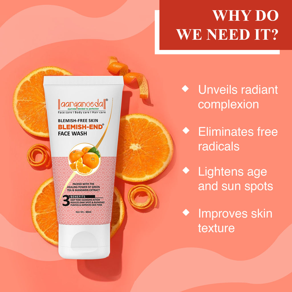 Blemish-End Face Wash with Green Tea & Mandarin Extract 100 ml ( Pack Of 3 )