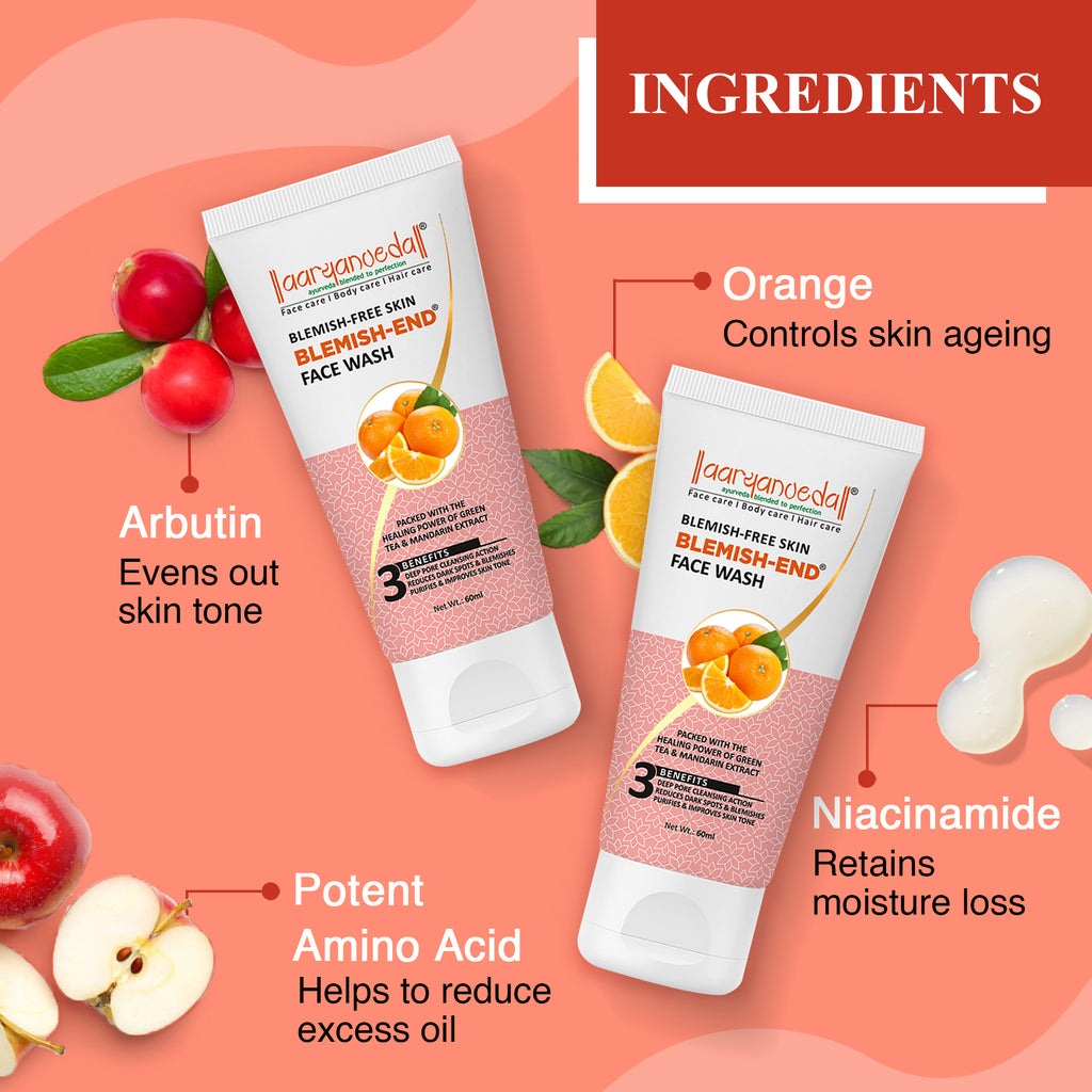 Blemish-End Face Wash with Green Tea & Mandarin Extract 100 ml ( Pack Of 3 )