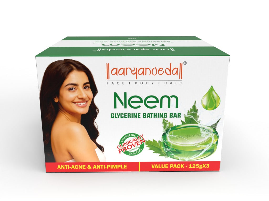 Aaryanveda Anti-Pimple Neem Glycerine Bathing Bar - 125 gm