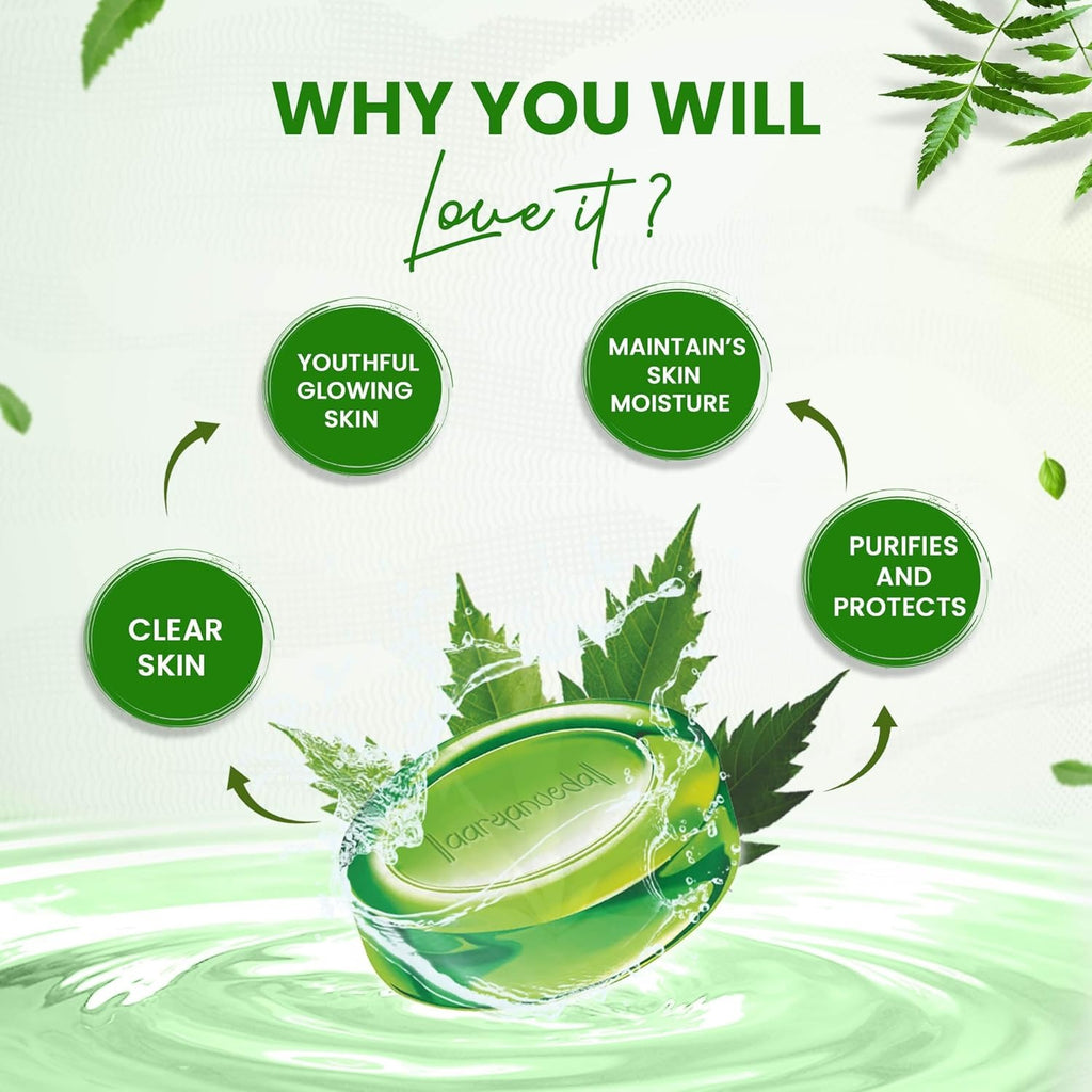 Aaryanveda Anti-Pimple Neem Glycerine Bathing Bar - 125 gm