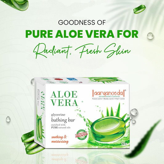 Ayurvedic AloeVera Glycerine Bathing Bar For Soothing & Moisturising-125 gm