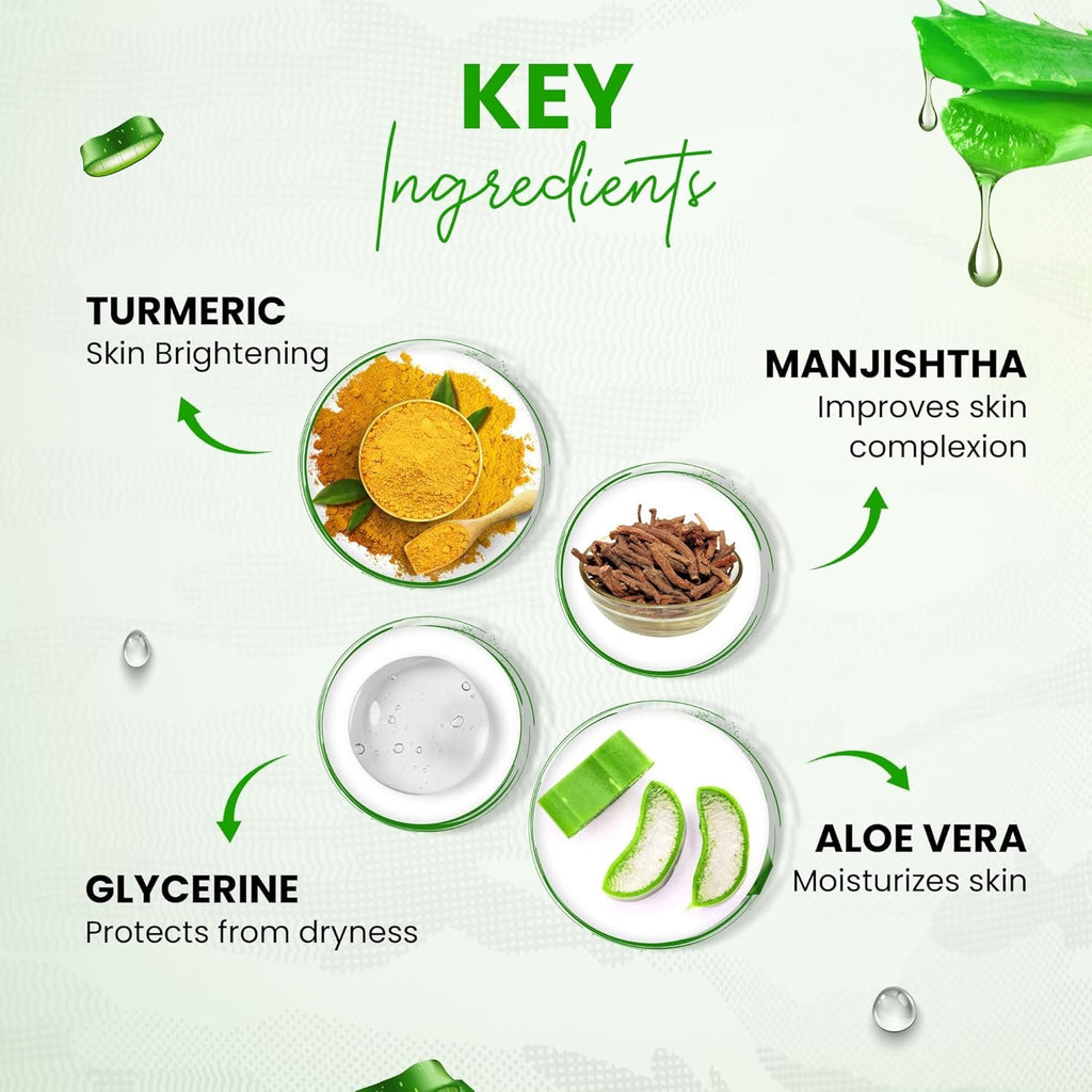 Aaryanveda Aloe Vera Glycerine Bathing Bar Soothing & Moisturising - 125 gm