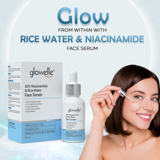 Glowelle 10% Niacinamide & Rice Water Face Serum-30ml