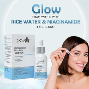Glowelle 10% Niacinamide & Rice Water Face Serum-30ml