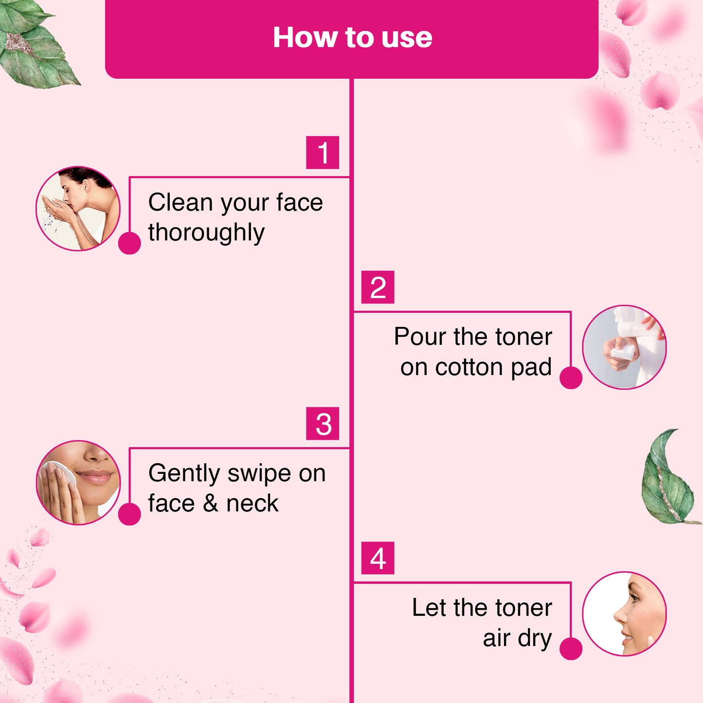 Refreshing Rose Toner with Rose & Lotus Petals-100ml