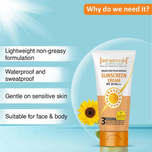 SUNSCREEN CREAM SPF 20 PA+++ (50gm + 17 gm) = 67 gm
