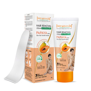 Hair Removal Cream Papaya with Slow Hair Growth Actives - 60 gm each  ( Pack Of  5 )