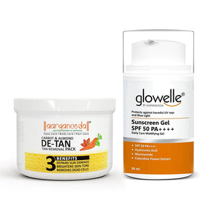 Ban The Tan Combo - Sunscreen Gel Spf 50 Pa++++ And   D-Tan Tan Removal  Pack