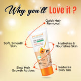 Hair Removal Cream Papaya with Slow Hair Growth Actives - 60 gm each  ( Pack Of  5 )