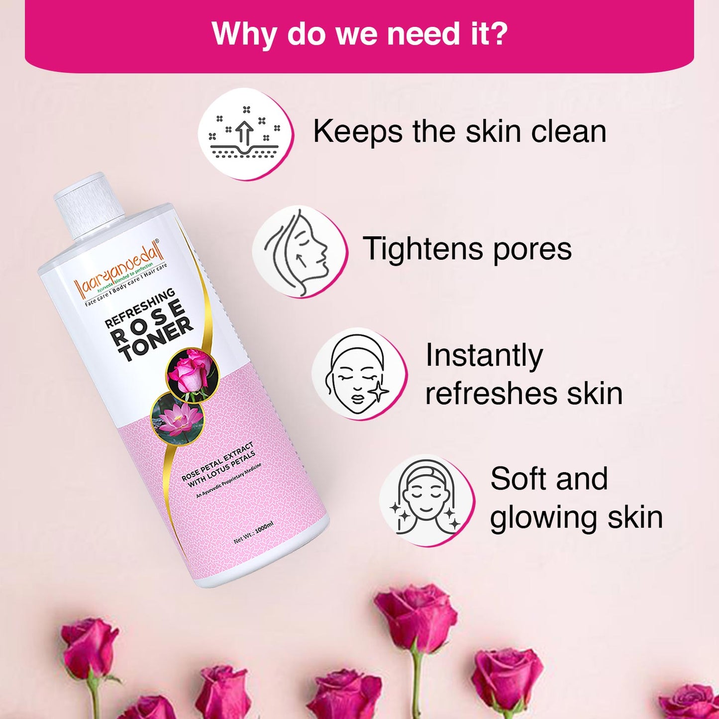 Refreshing Rose Toner - 1000 ml