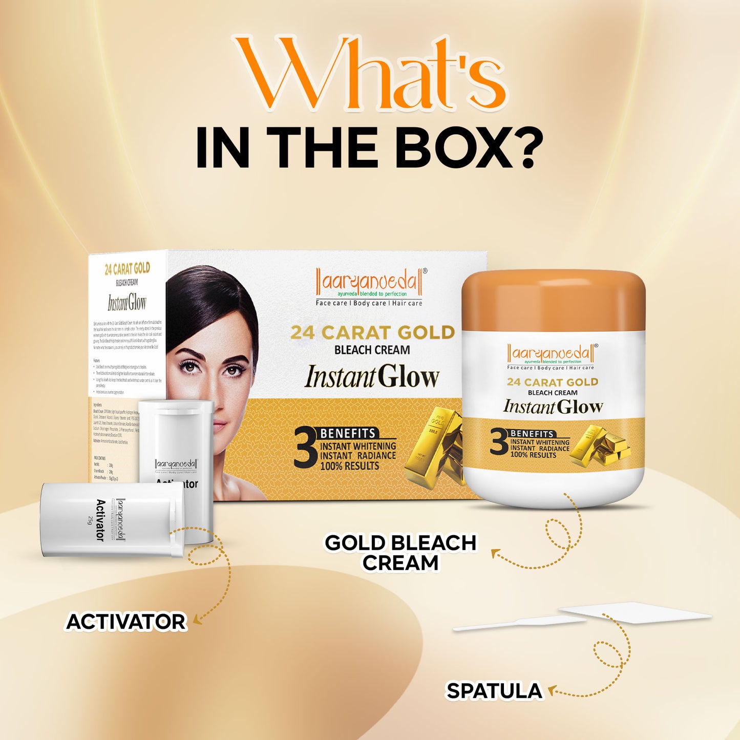 24 Carat Gold Bleach Cream For Instant Glow- 450gm