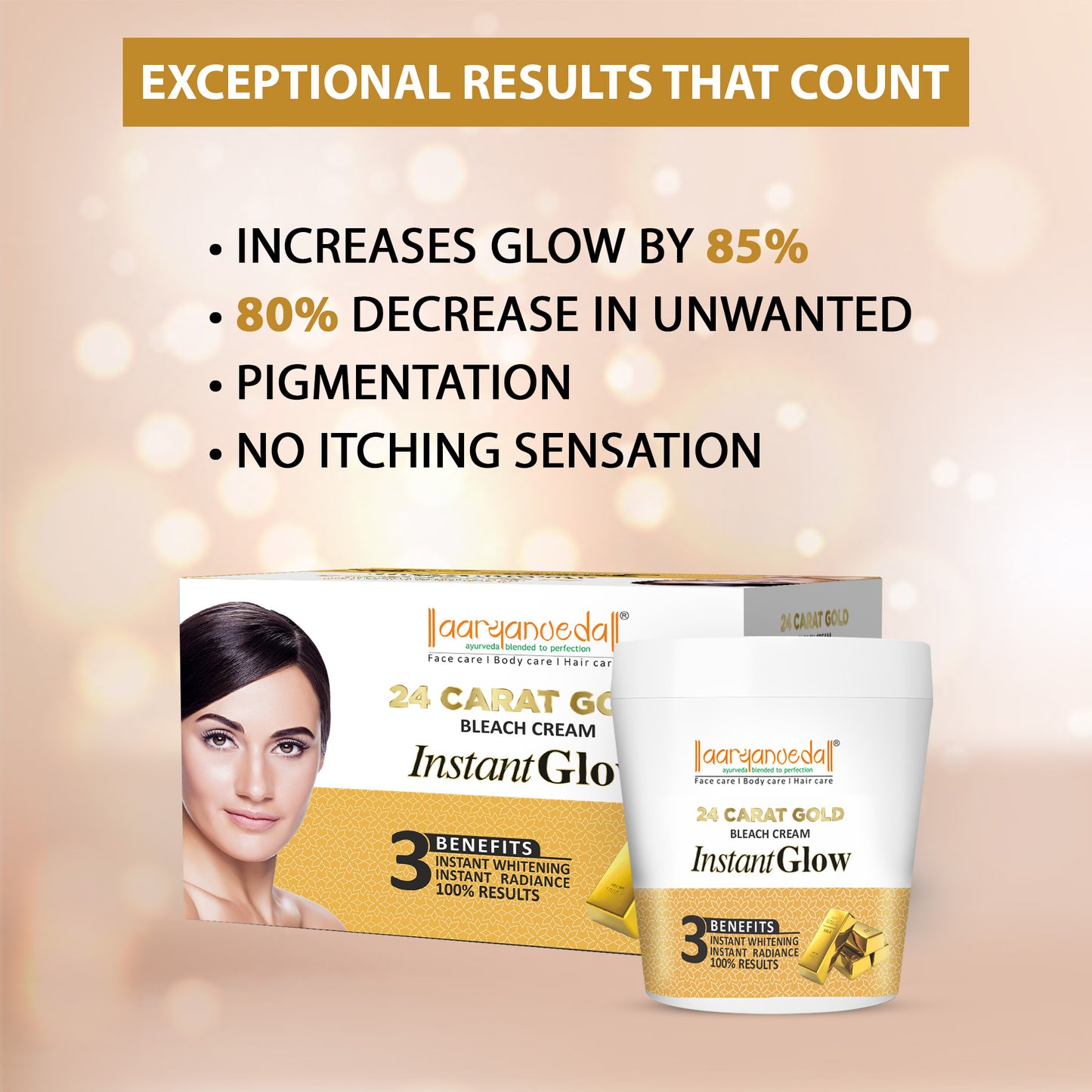 24 Carat Gold Bleach Cream For Instant Glow-250gm