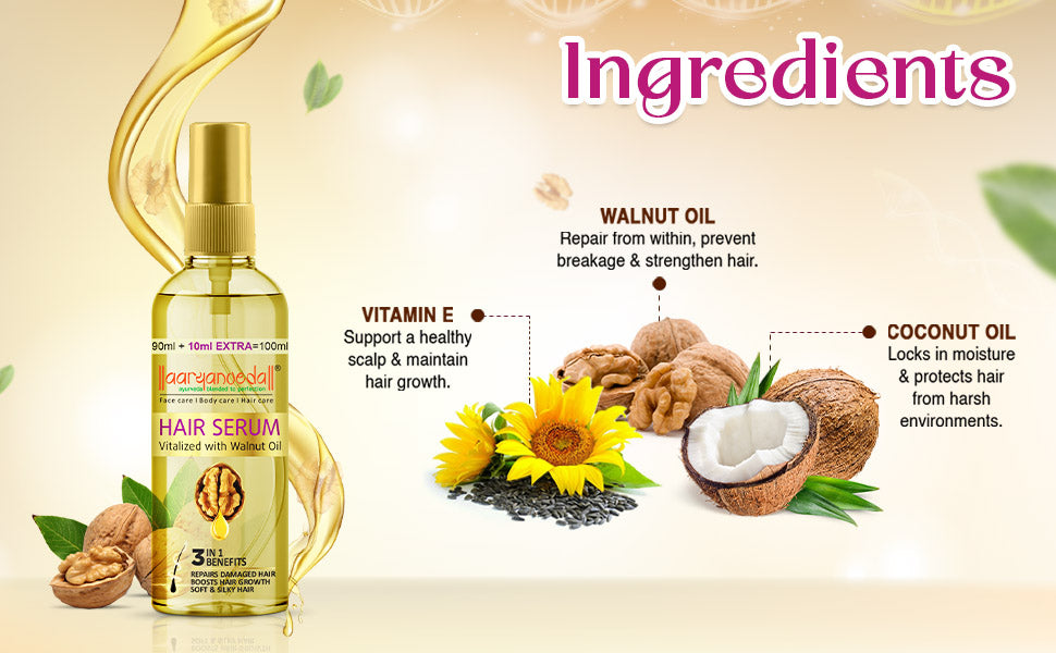 Walnut Hair Serum Vitalized with Walnut Oil-100ml(Pack of 2)