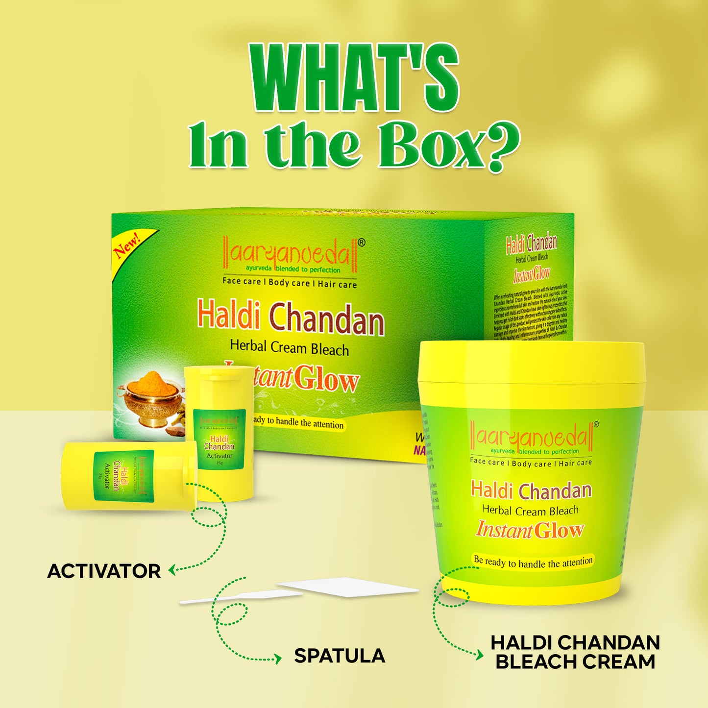 Haldi Chandan Herbal Bleach Cream For Instant Glow-250gm