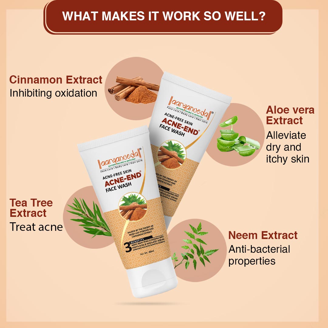 Acne-End Face Wash with Neem Leaf & Cinnamon Extract-100ml ( Pack Of 3 )