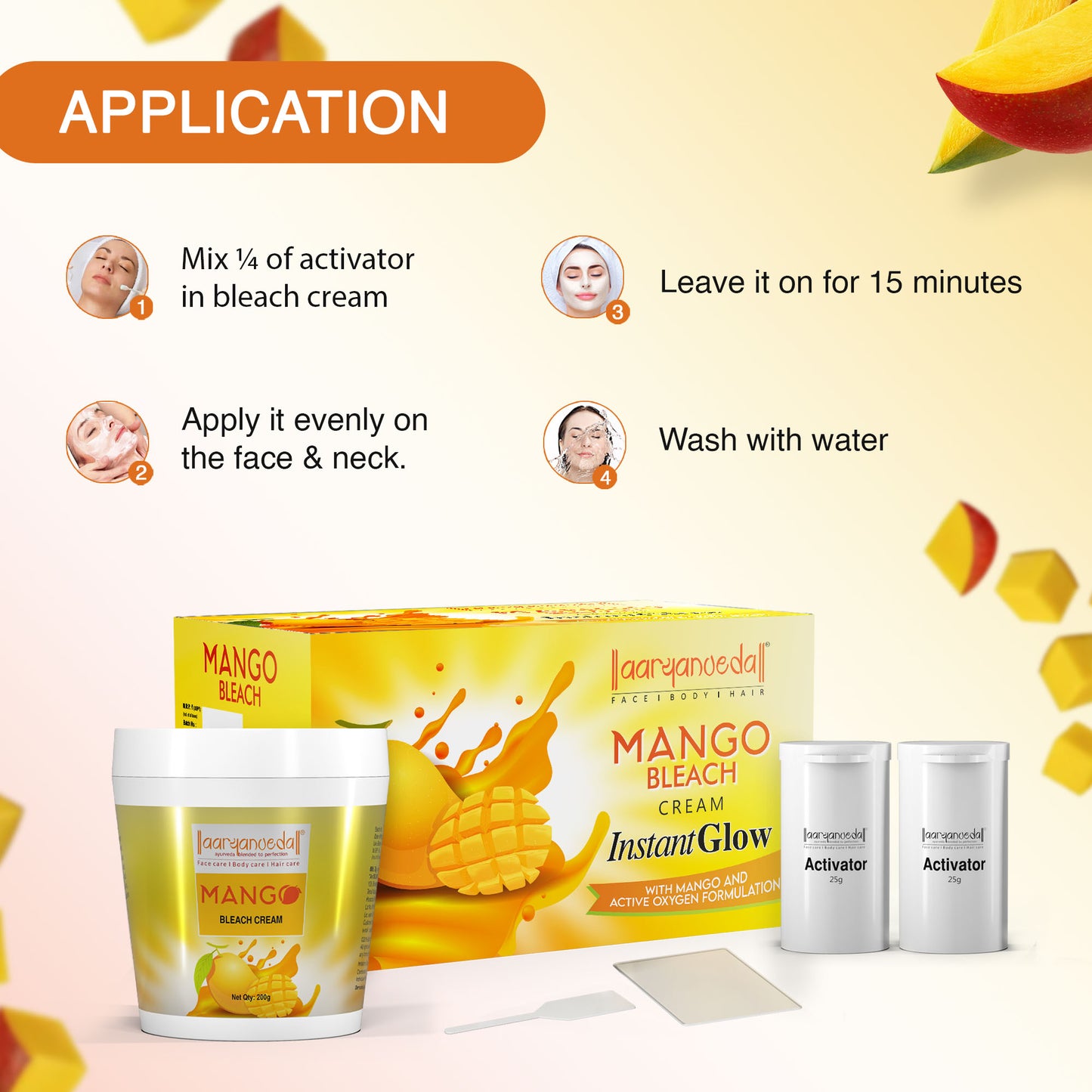 Mango Bleach Cream with Mango And Active Oxygen Formulation-250 gm