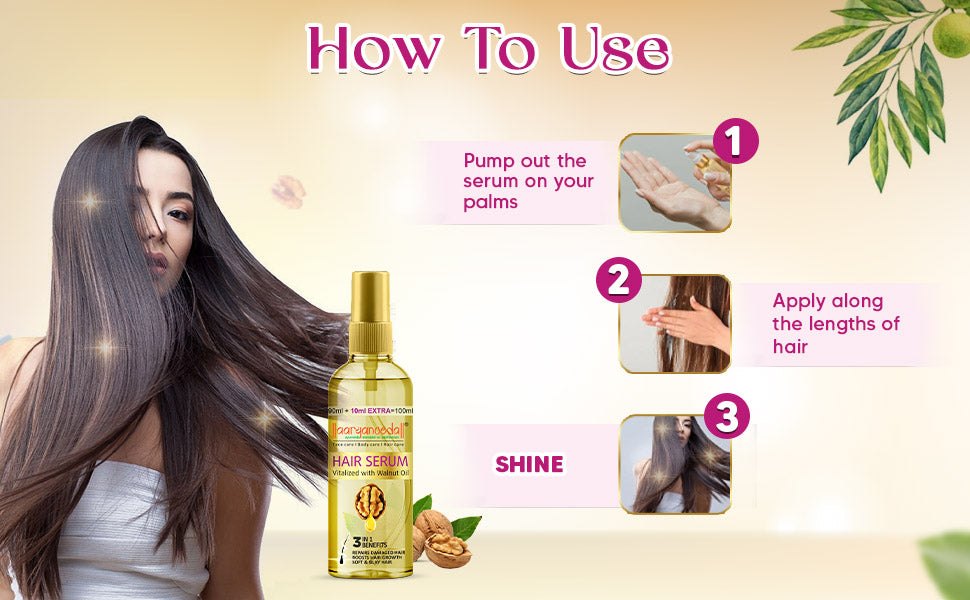 Walnut Hair Serum Vitalized with Walnut Oil-100ml(Pack of 2)