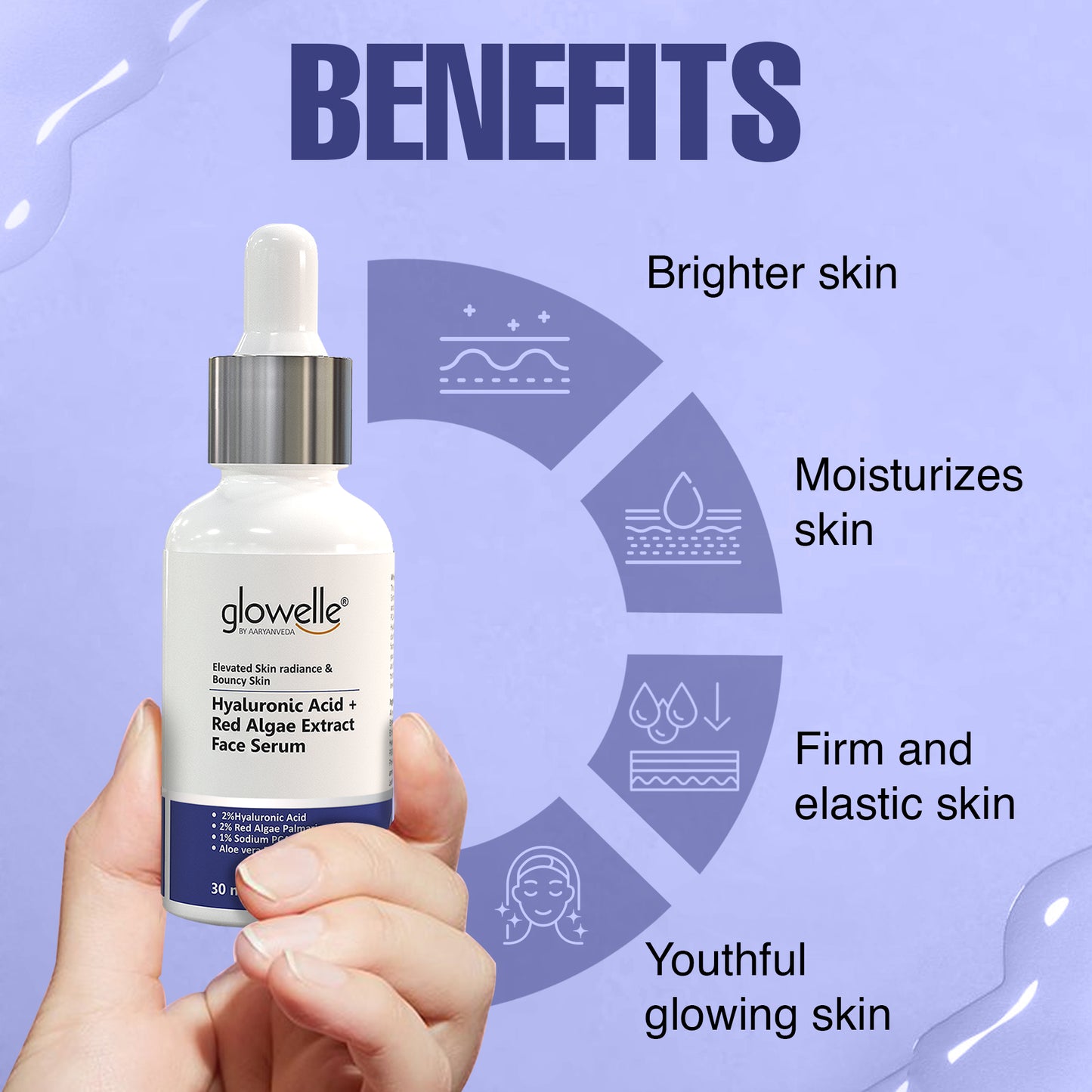 Hyaluronic Acid + Red Algae Extract Face Serum-30ml