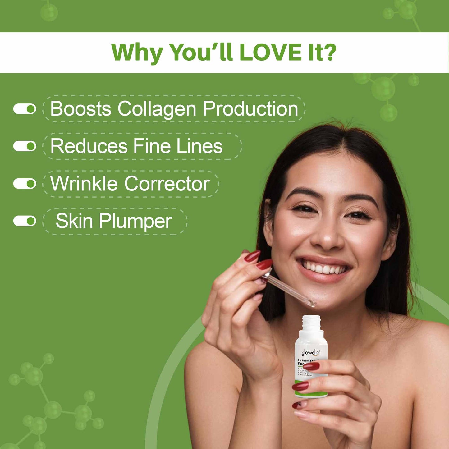 Glowelle 2% Retinol & Rosehip Face Serum-30ml