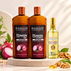 Aaryanveda Hair Repair & Restore Kit ( Onion Oil 100 ml + Onion Shampoo 100 ml+ Hair Serum 100 ml )