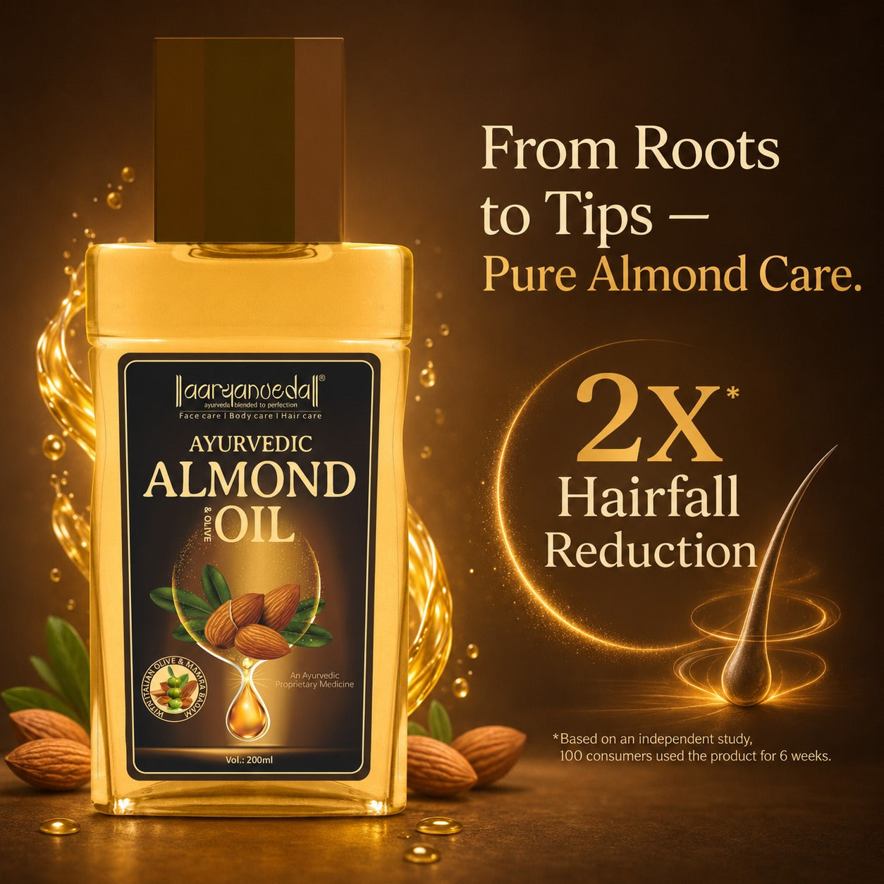 Ayurvedic Almond & Olive Oil-200ml ( Pack of 2)