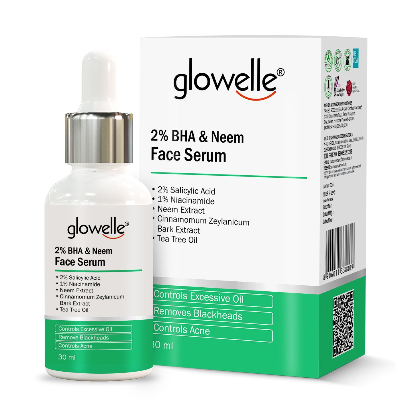 Glowelle 2% BHA & Neem Face Serum