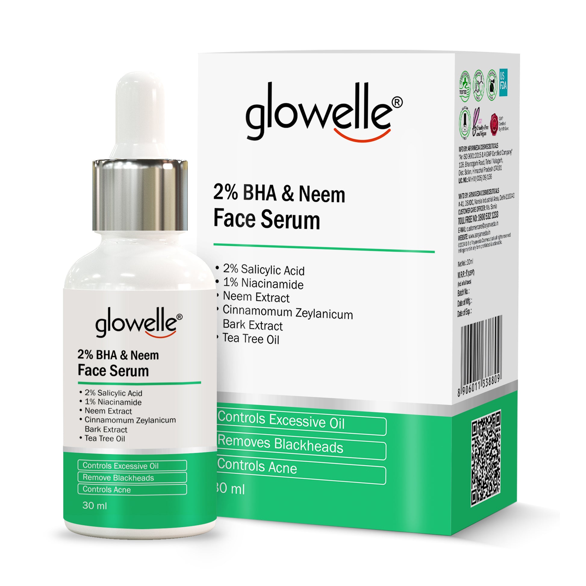 Glowelle 2% BHA & Neem Face Serum