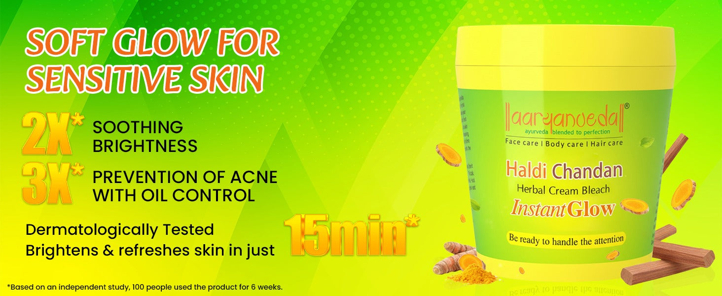Haldi Chandan Herbal Bleach Cream For Instant Glow-250gm