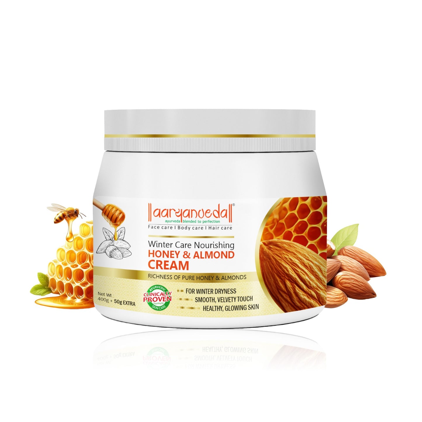 Aaryanveda Honey & Almond Cream-400gm