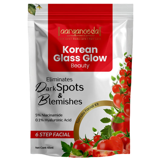 Korean Glass Glow Beauty Tomato Facial Kit With 5% Niacinamide & 0.1% HyaluronicAcid - 65 ml