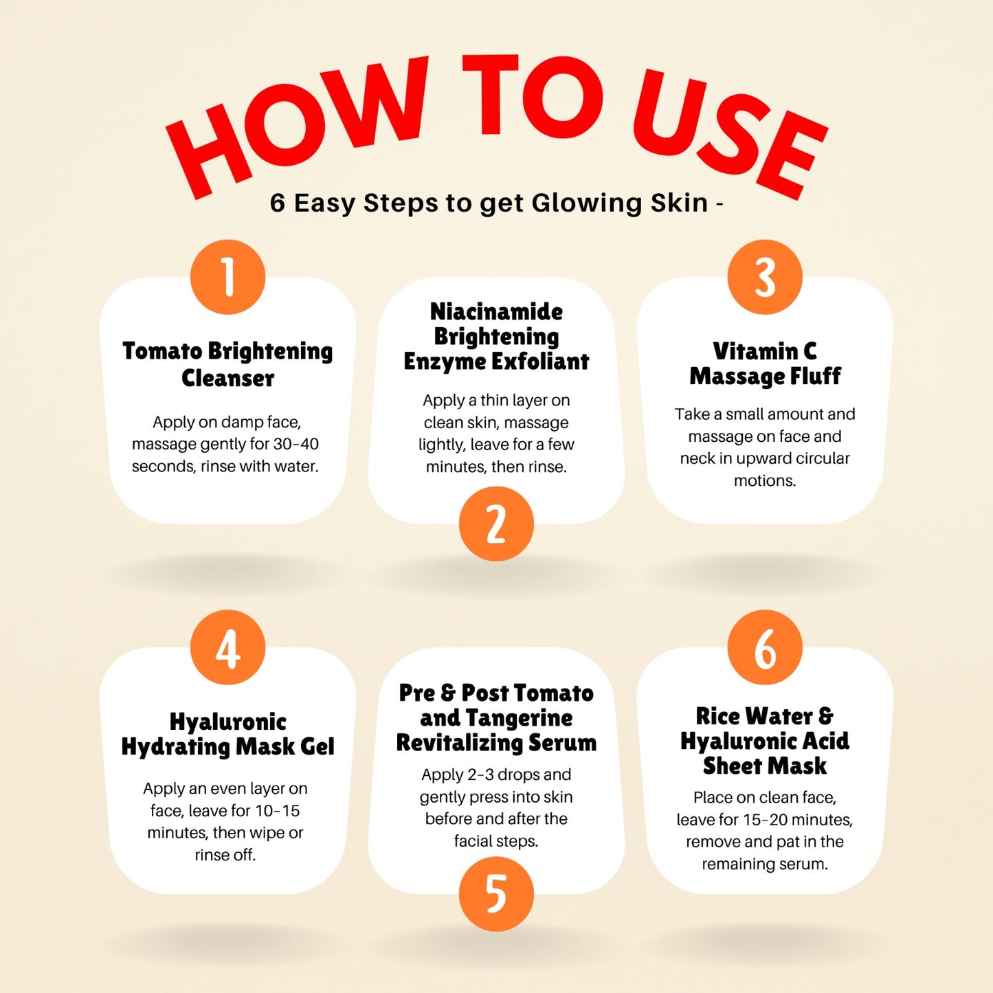 Korean Glass Glow Beauty Tomato Facial Kit With 5% Niacinamide & 0.1% HyaluronicAcid - 65 ml