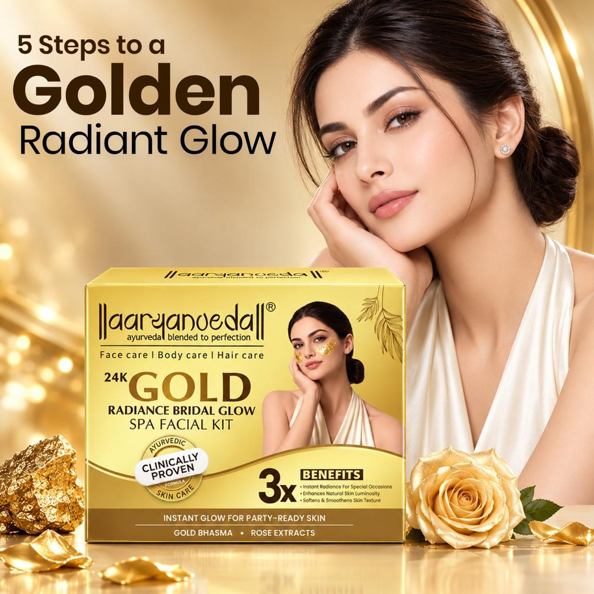 24K Gold Radiance Bridal Glow Spa Facial Kit-210gm