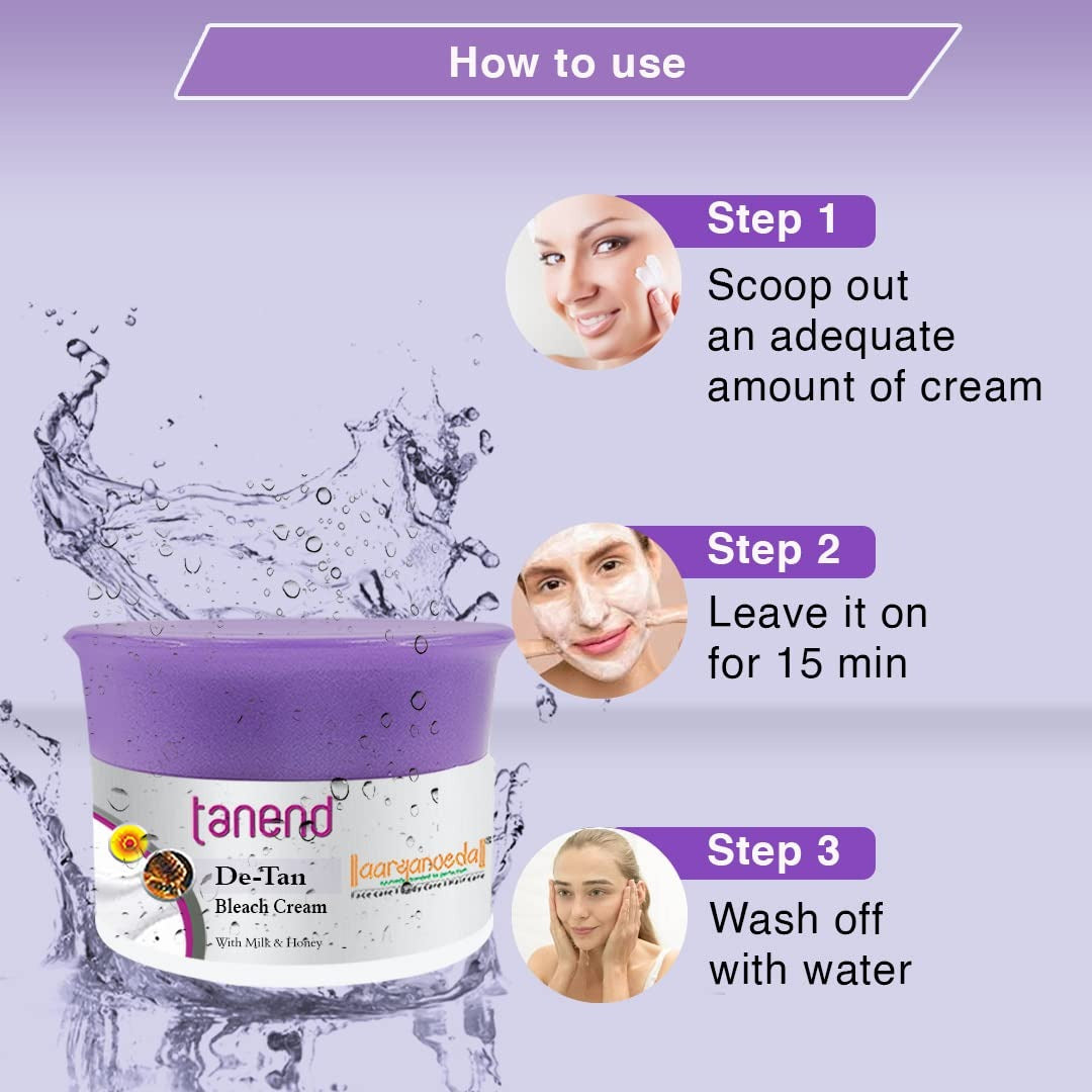 Tanend De-Tan Bleach Cream with Milk & Honey - 40 gm