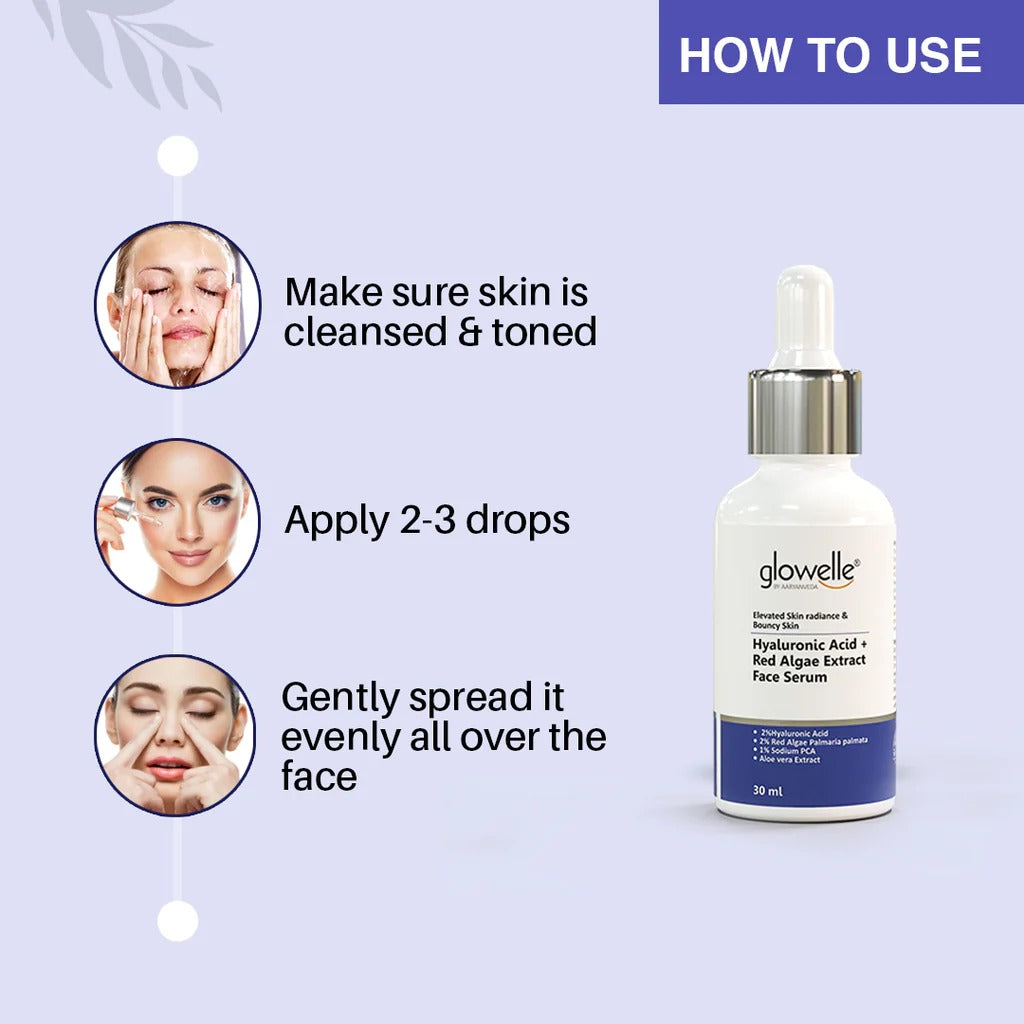 SunShield HydraGlow Combo ( Hyaluronic Acid + Red Algae Extract Face Serum 30ml + SPF 60 PA++++ 50ml )