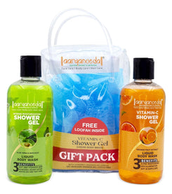 Vitamin C Liquid Body Wash 300ml Get Free Avocado Body Wash 300ml+Inside Loofah