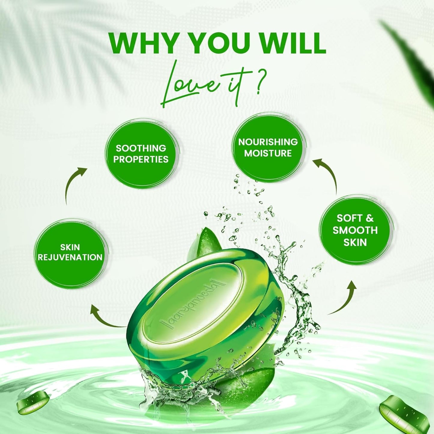 Ayurvedic AloeVera Glycerine Bathing Bar For Soothing & Moisturising-125 gm