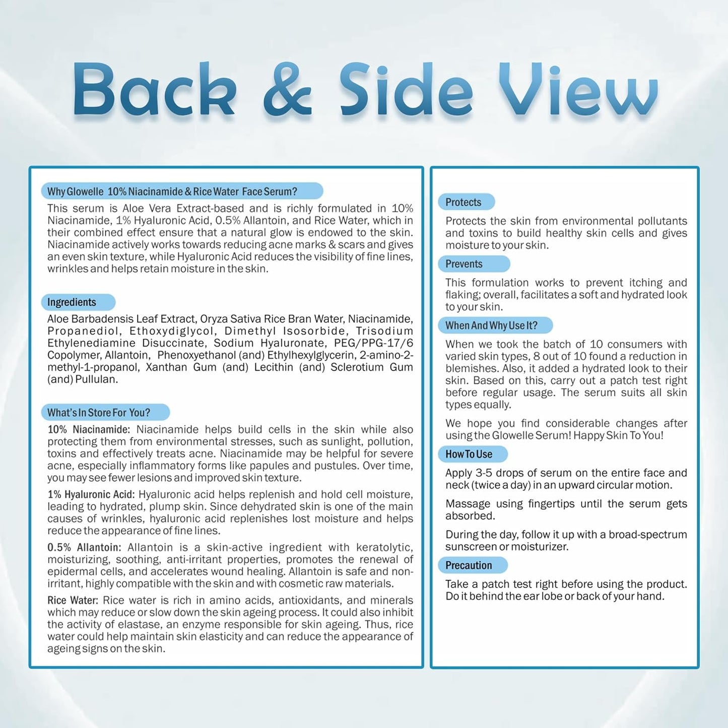 Glowelle 10% Niacinamide & Rice Water Face Serum-30ml