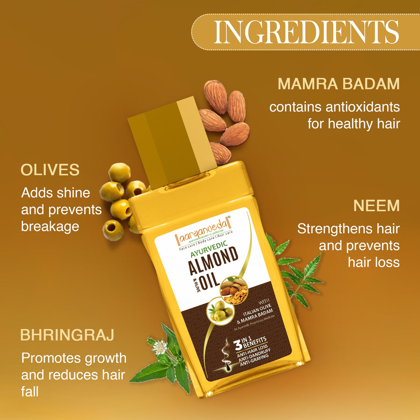 Ayurvedic Almond & Olive Oil-200ml