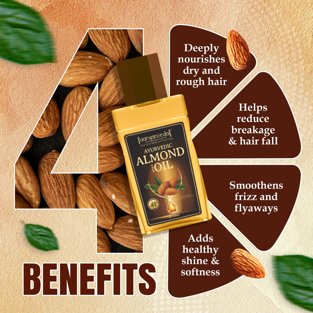 Ayurvedic Almond & Olive Oil-200ml ( Pack of 2)