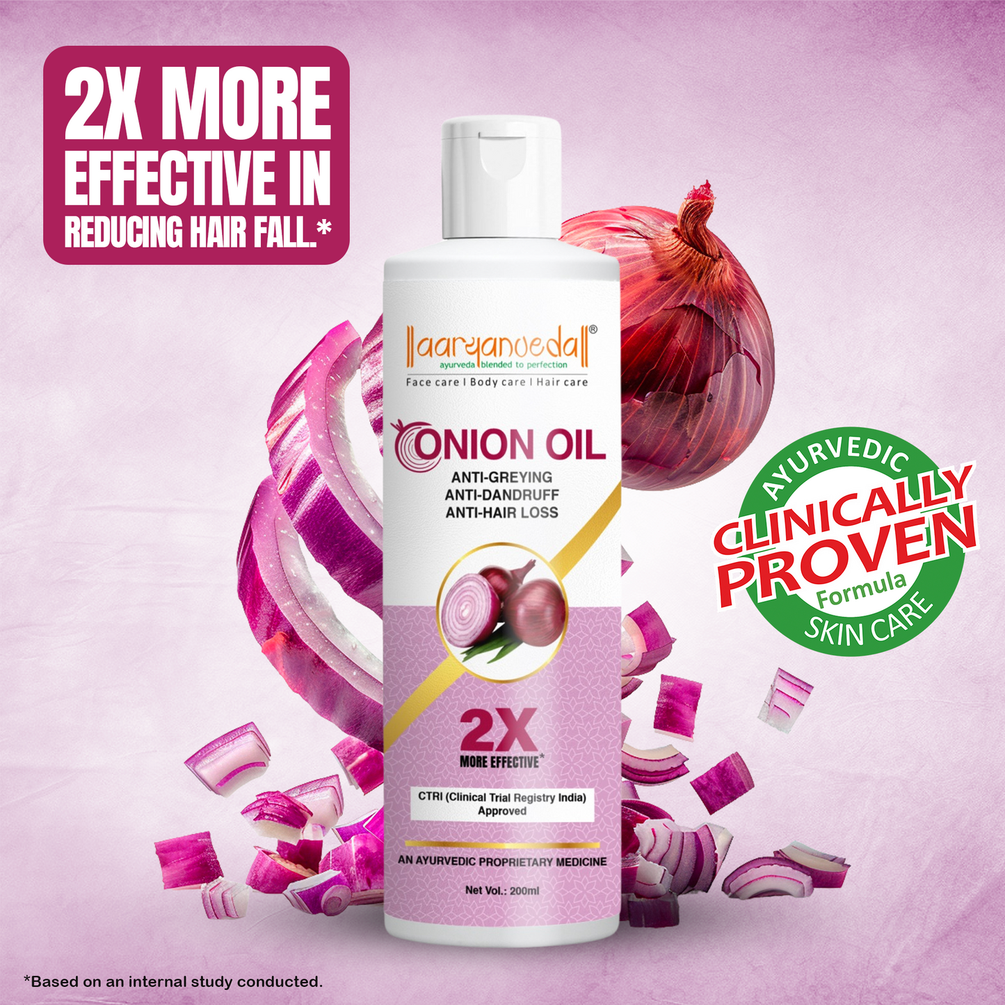 Ayurvedic Red Onion Oil For Anti-Greying & Anti-Dandruff -200 ml