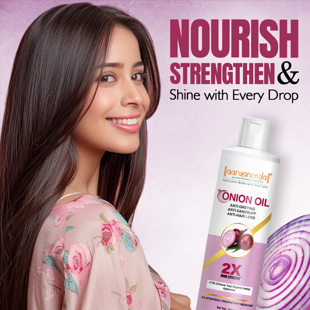 Ayurvedic Red Onion Oil For Anti-Greying & Anti-Dandruff -200 ml