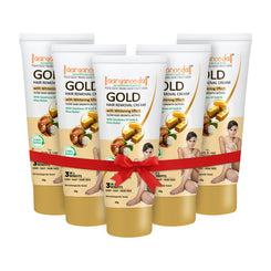 Gold Hair Removal Cream with Goodness Of Gold & Shea Butter - 60 gm each ( Pack Of 5 )
