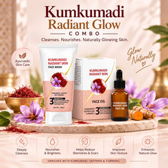 Kumkumadi Radiant Glow Combo (Kumkumadi Facewash 100ml+Kumkumadi Face Oil 15ml)