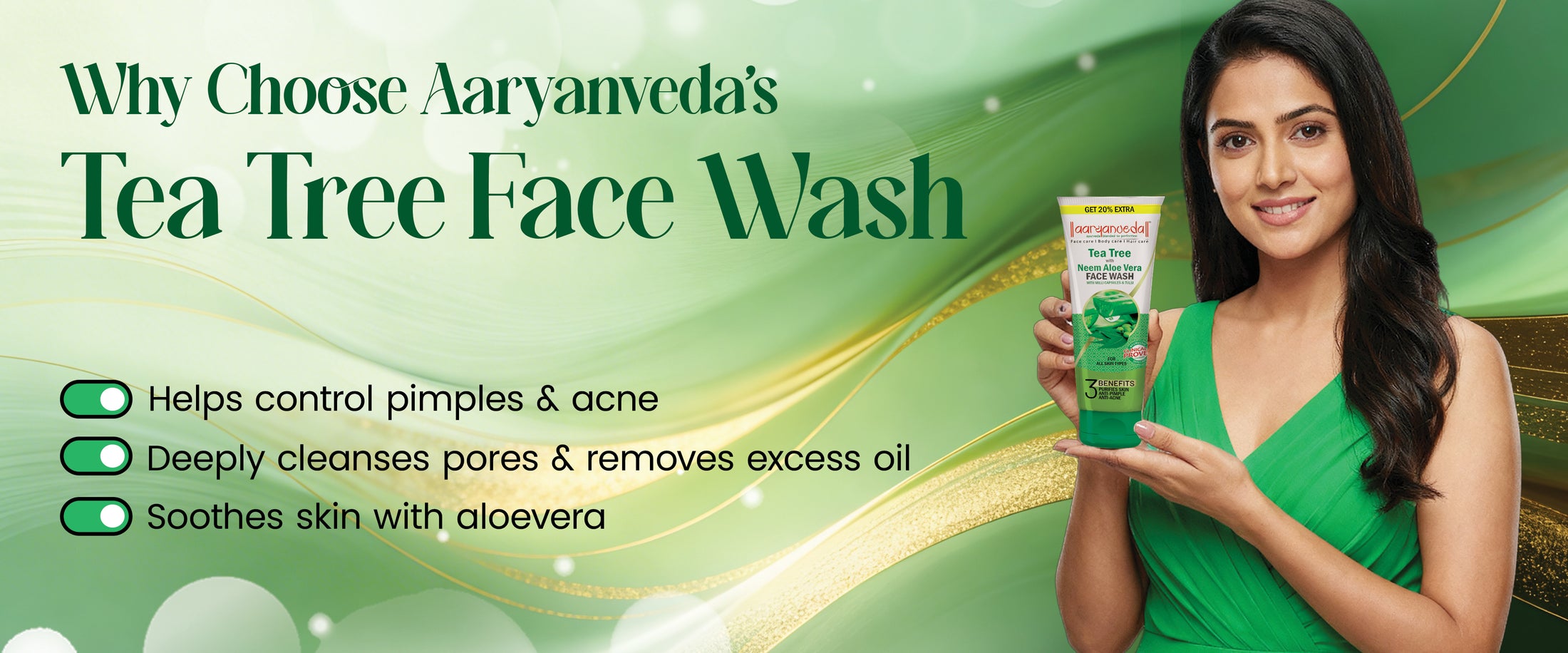 Tea Tree with Neem AloeVera Facewash 100ml+20ml Extra: 120ml