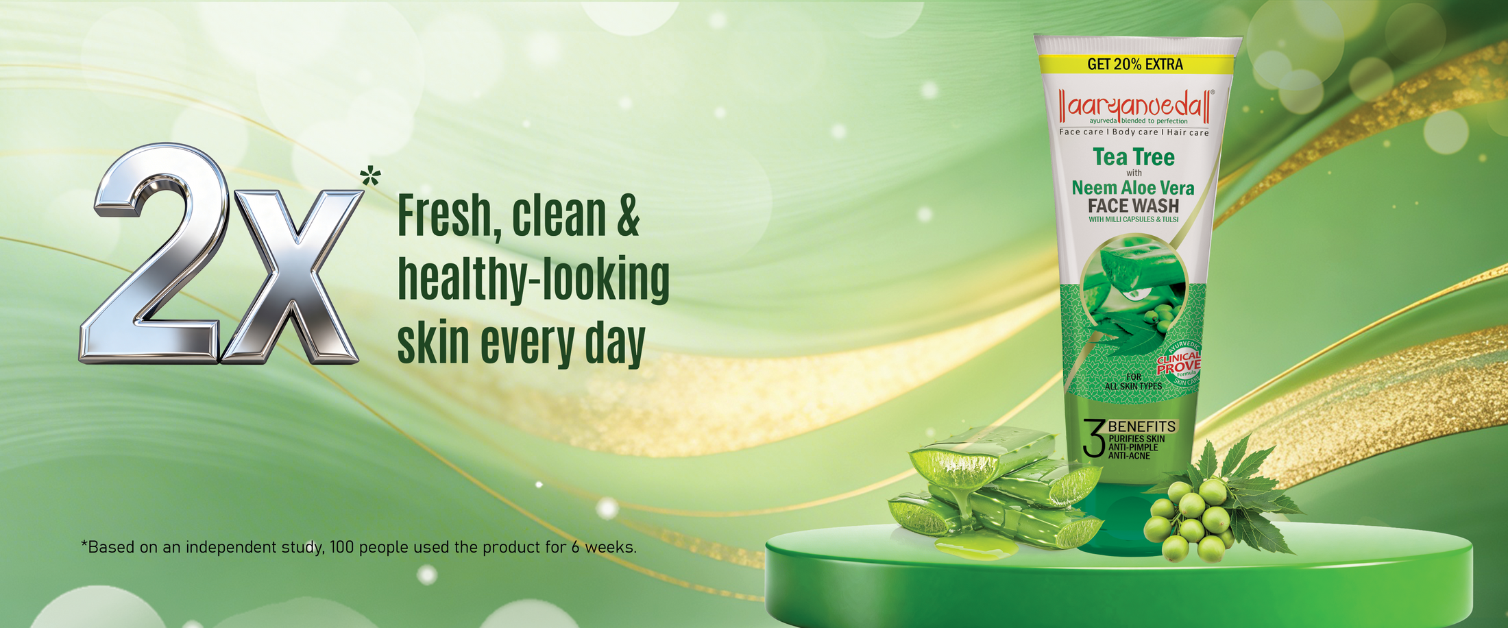 Tea Tree with Neem AloeVera Facewash 100ml+20ml Extra: 120ml