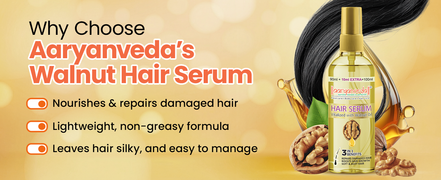 Walnut Hair Serum Vitalized with Walnut Oil-100ml(Pack of 2)